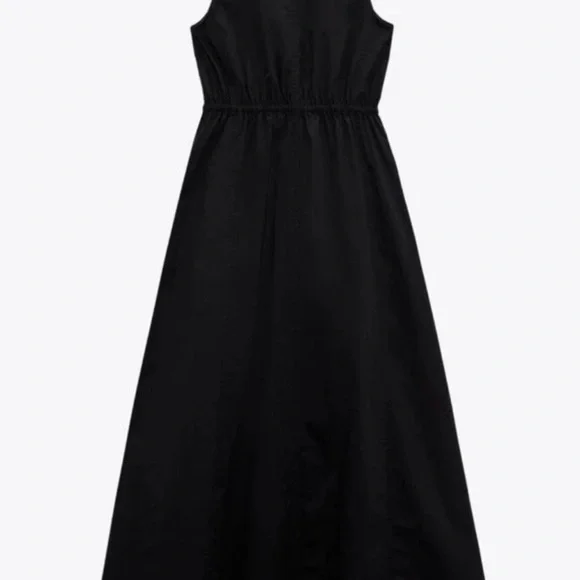 Zara Elegant Black Sleeveless Maxi Dress - Picture 3 of 6
